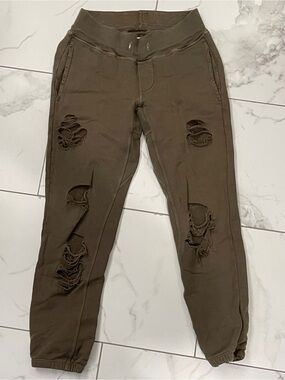 NSF Olive Green Distressed Sweat Pants